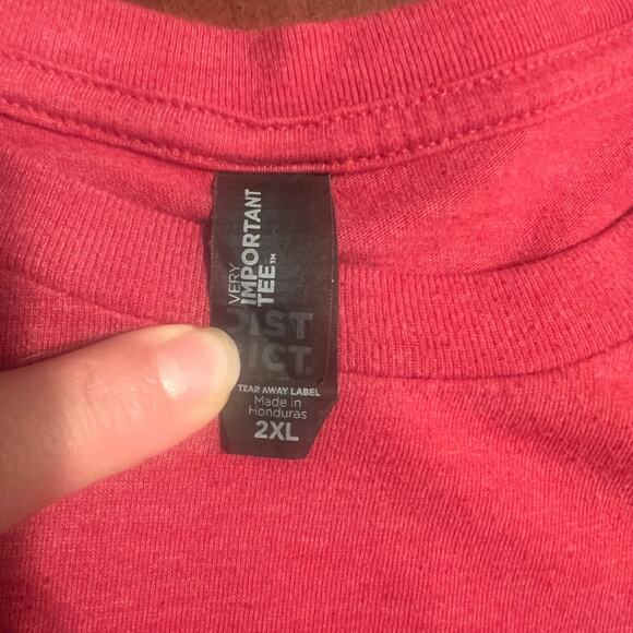 Red Unisex "COCKY" T Shirt With a Rooster on the front & Mason Jar on sleeve - Picture 8 of 9